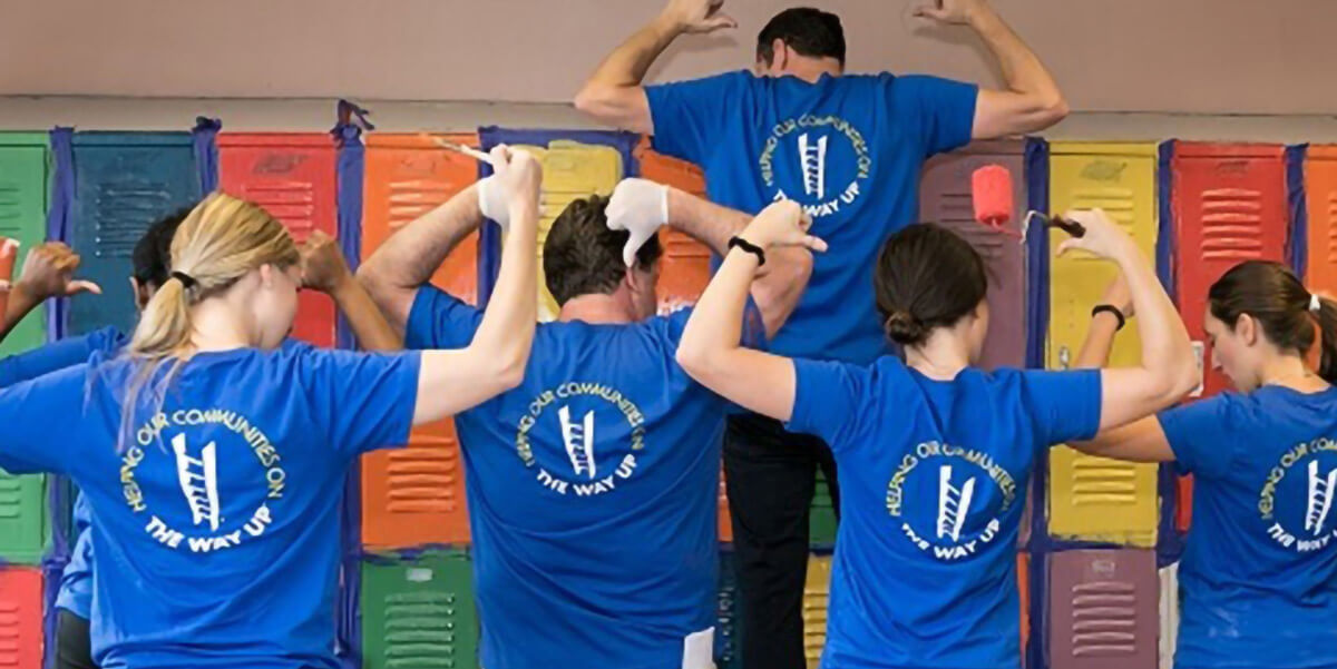 Colleague Volunteers Paint School Lockers