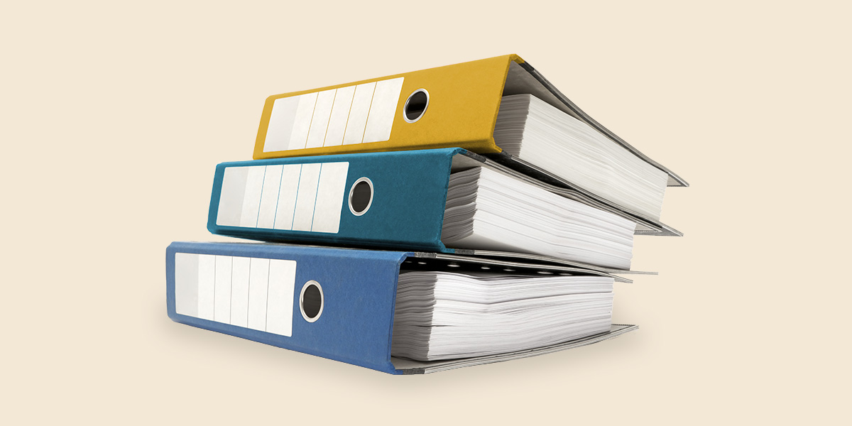 stack of binders